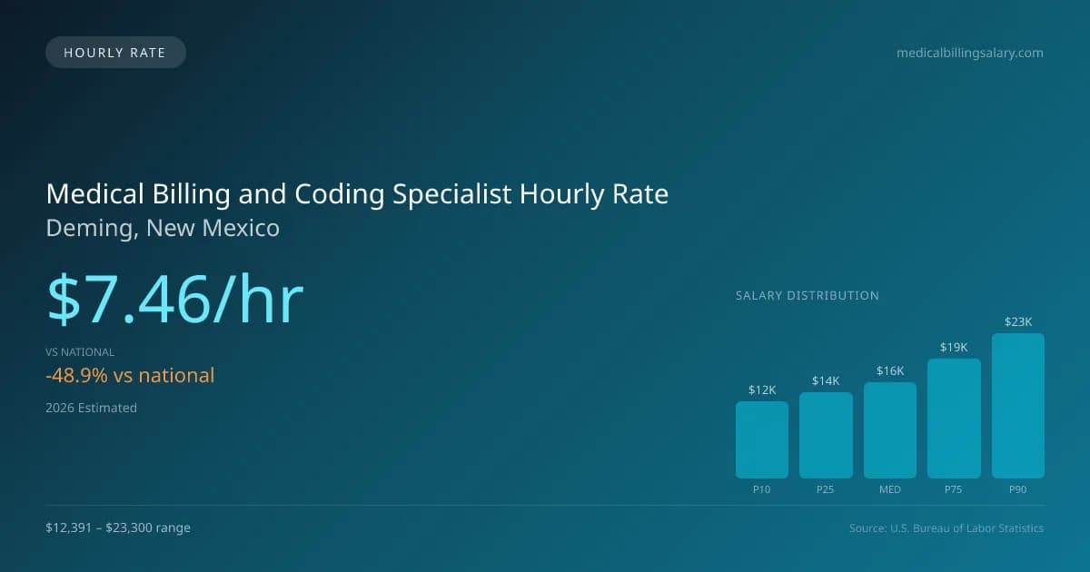 Medical Billing and Coding Specialist Hourly Rate in Deming, NM — 2026 est., based on 2025 BLS