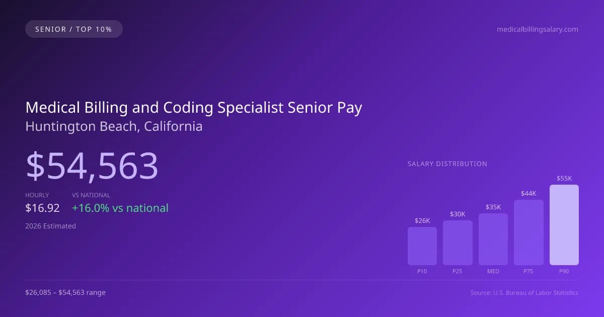 Medical Billing and Coding Specialist Senior Salary in Huntington Beach, CA — 2026 est., based on 2025 BLS