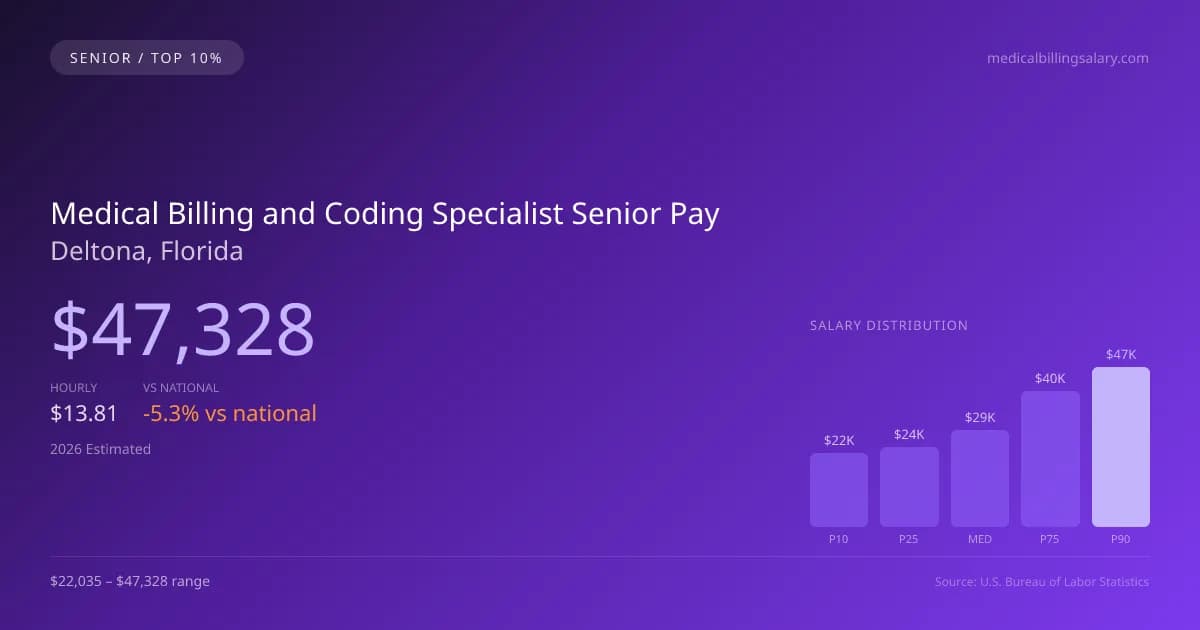 Medical Billing and Coding Specialist Senior Salary in Deltona, FL — 2026 est., based on 2025 BLS
