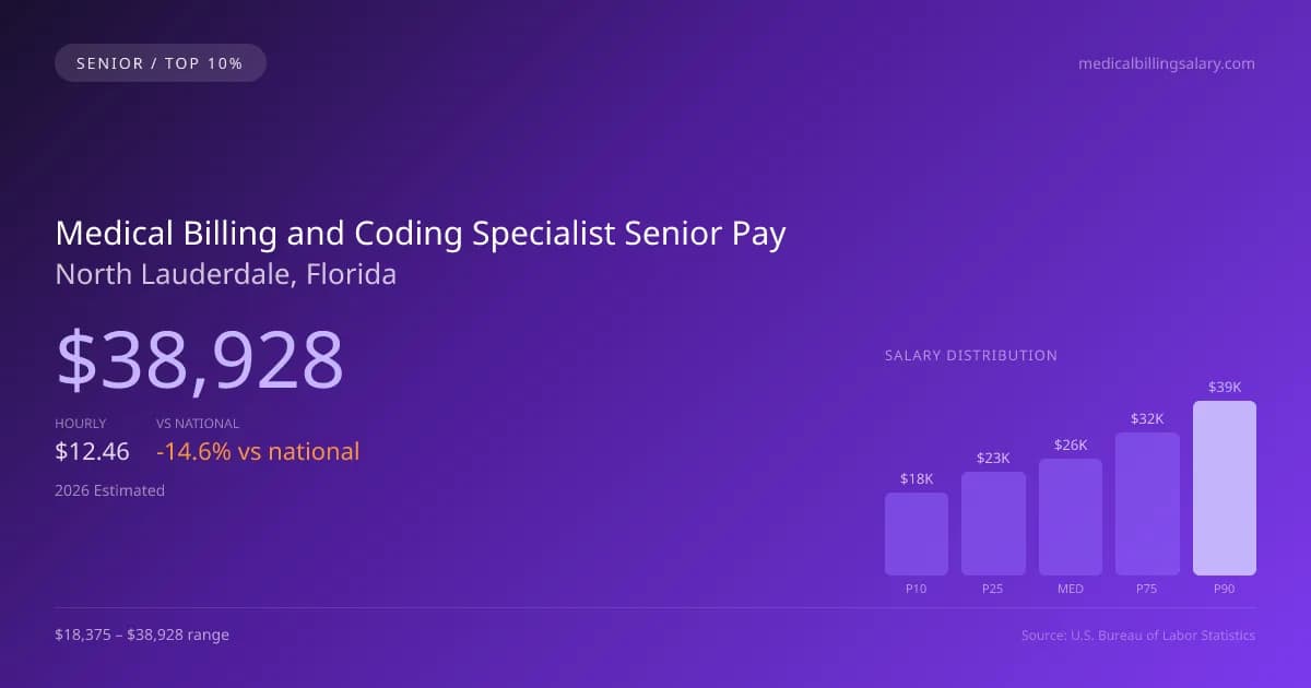Medical Billing and Coding Specialist Senior Salary in North Lauderdale, FL — 2026 est., based on 2025 BLS