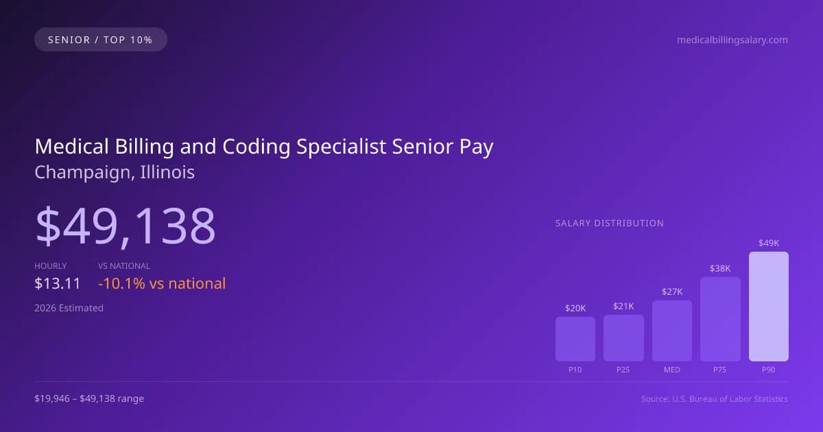 Medical Billing and Coding Specialist Senior Salary in Champaign, IL — 2026 est., based on 2025 BLS