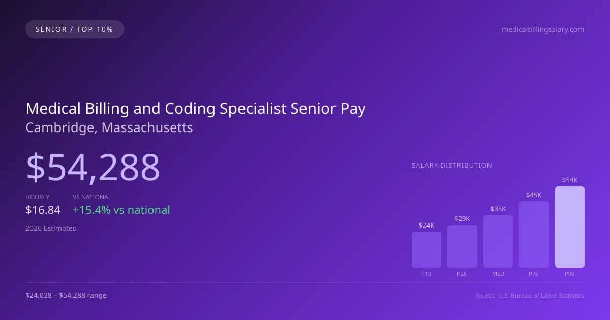 Medical Billing and Coding Specialist Senior Salary in Cambridge, MA — 2026 est., based on 2025 BLS