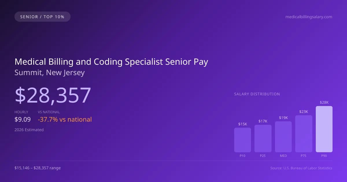Medical Billing and Coding Specialist Senior Salary in Summit, NJ — 2026 est., based on 2025 BLS
