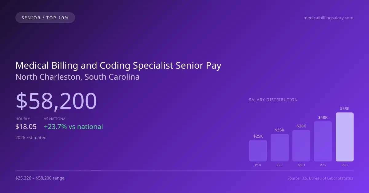 Medical Billing and Coding Specialist Senior Salary in North Charleston, SC — 2026 est., based on 2025 BLS