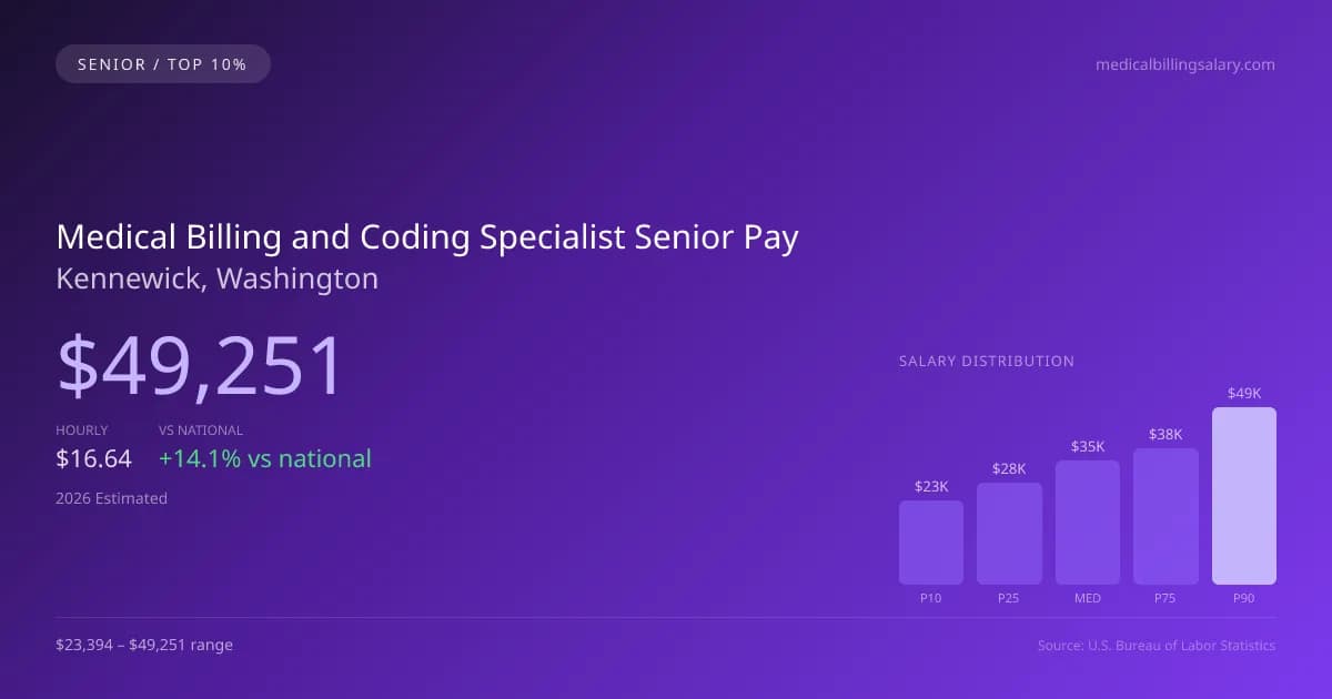 Medical Billing and Coding Specialist Senior Salary in Kennewick, WA — 2026 est., based on 2025 BLS