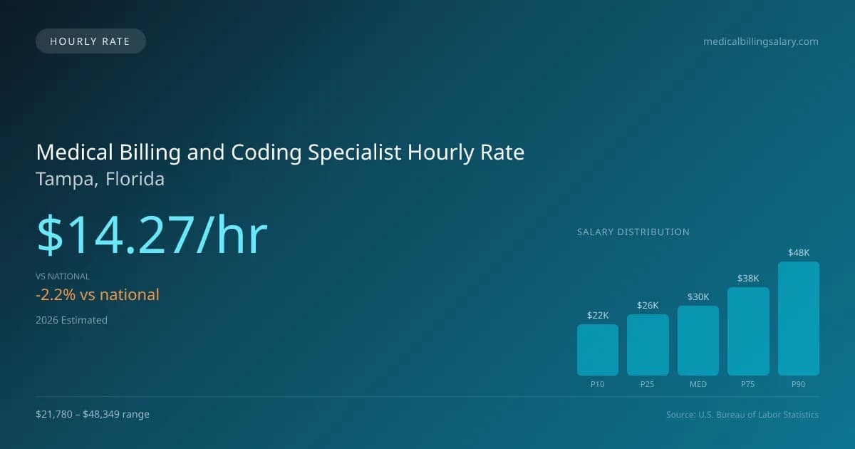 Medical Billing and Coding Specialist Hourly Rate in Tampa, FL — 2026 est., based on 2025 BLS