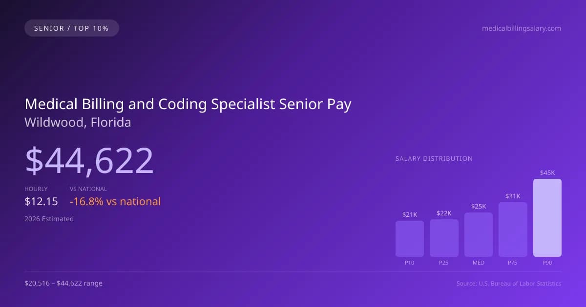 Medical Billing and Coding Specialist Senior Salary in Wildwood, FL — 2026 est., based on 2025 BLS