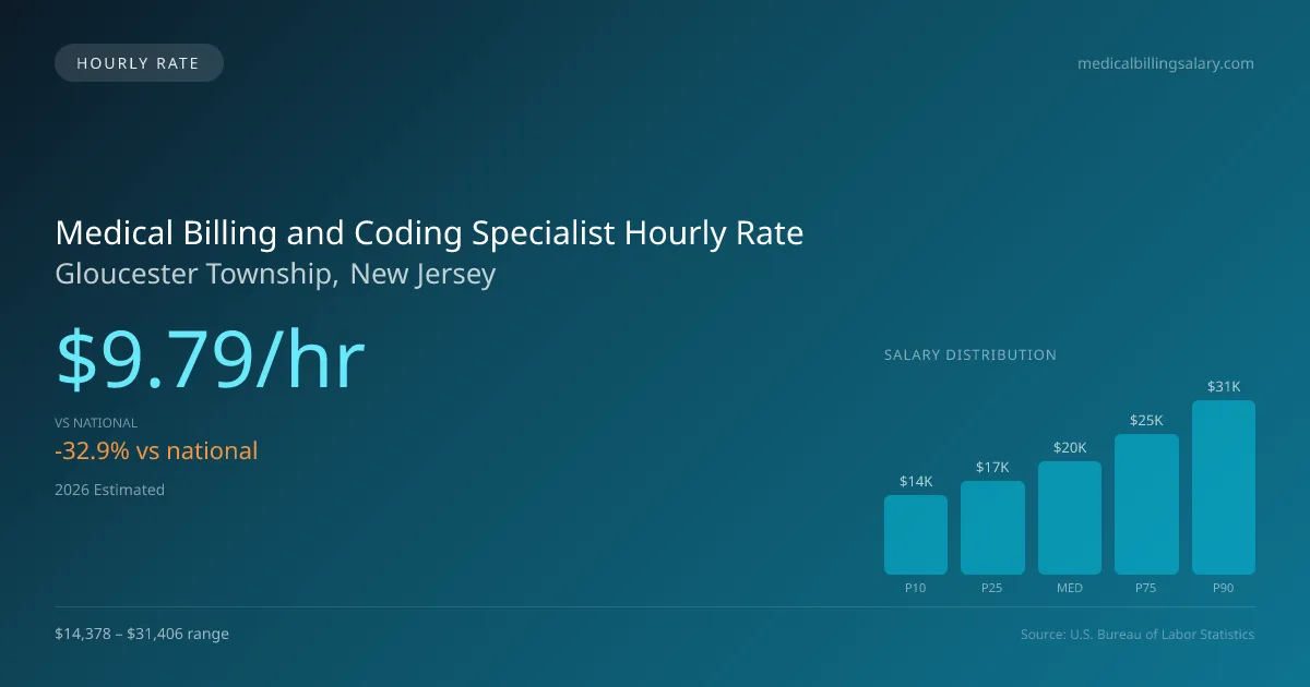 Medical Billing and Coding Specialist Hourly Rate in Gloucester Township, NJ — 2026 est., based on 2025 BLS