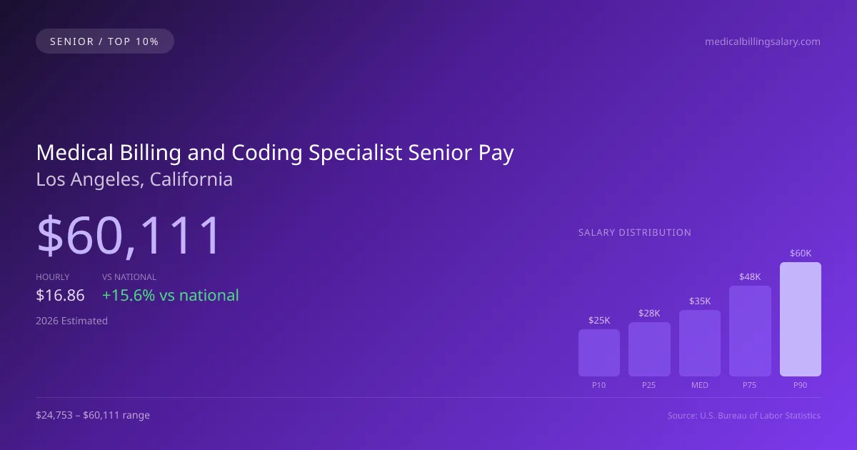Medical Billing and Coding Specialist Senior Salary in Los Angeles, CA — 2026 est., based on 2025 BLS