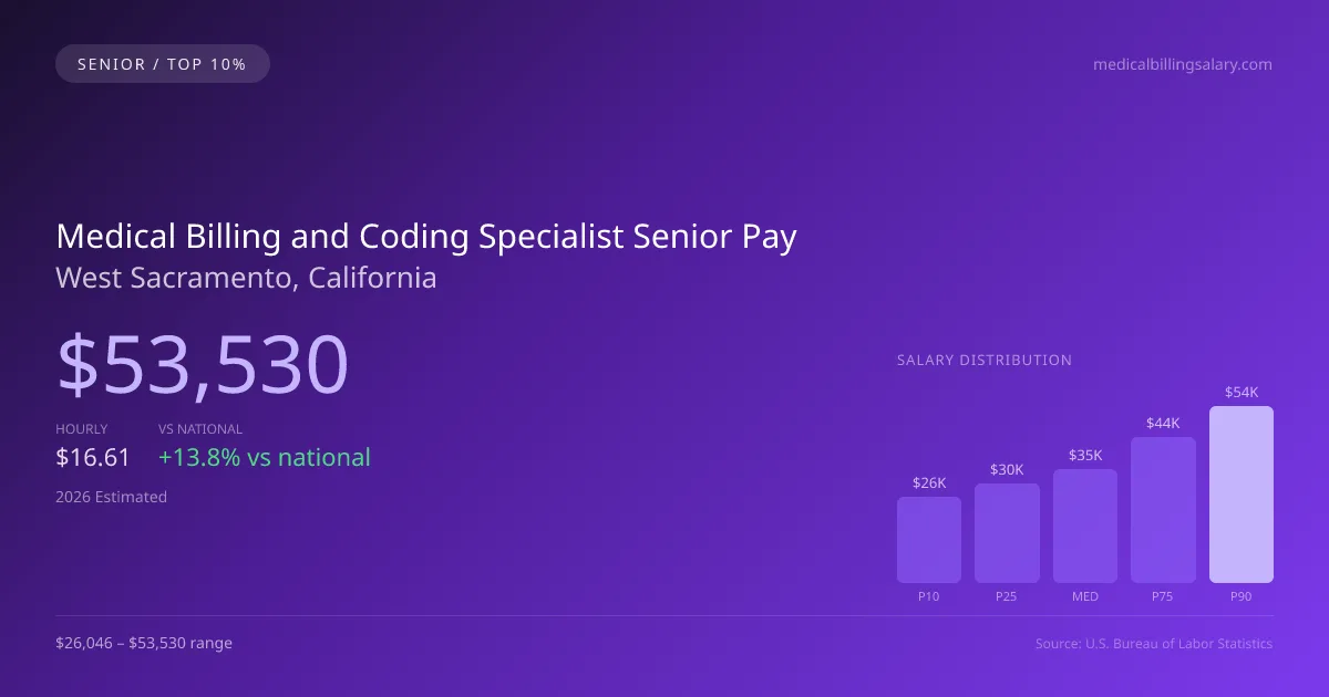 Medical Billing and Coding Specialist Senior Salary in West Sacramento, CA — 2026 est., based on 2025 BLS