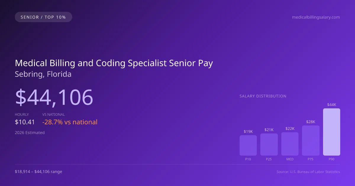 Medical Billing and Coding Specialist Senior Salary in Sebring, FL — 2026 est., based on 2025 BLS