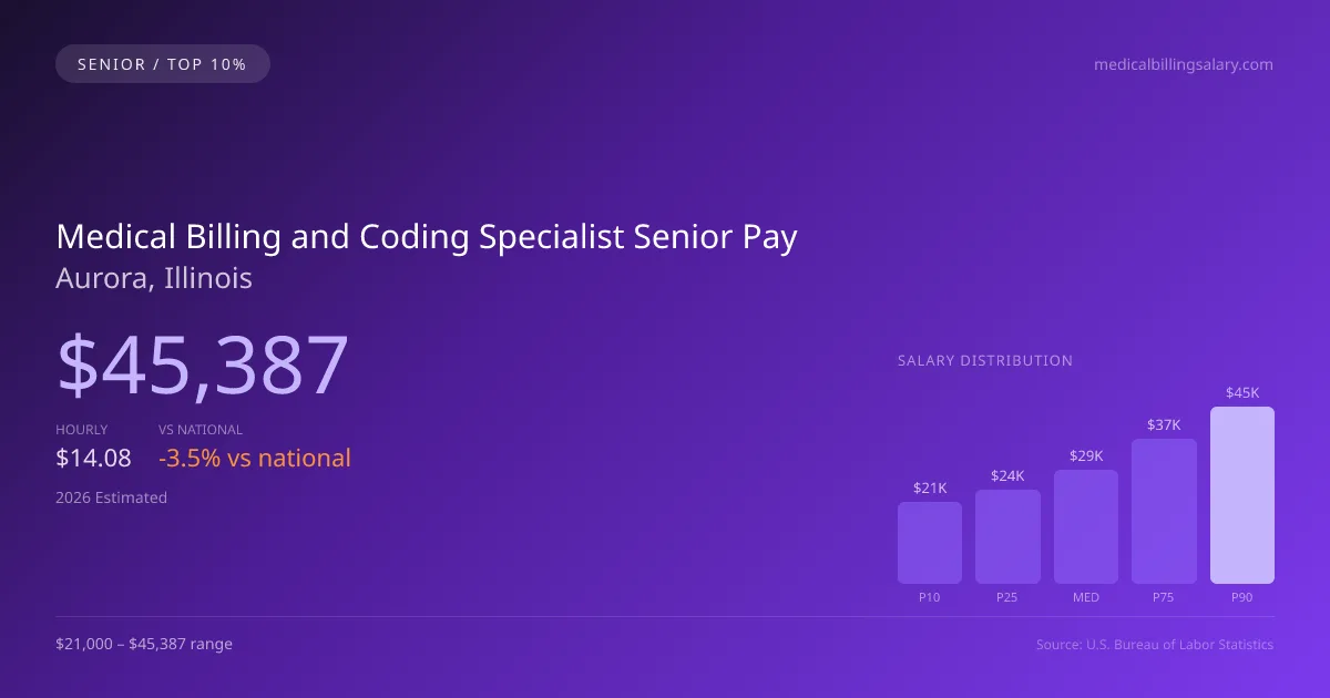 Medical Billing and Coding Specialist Senior Salary in Aurora, IL — 2026 est., based on 2025 BLS
