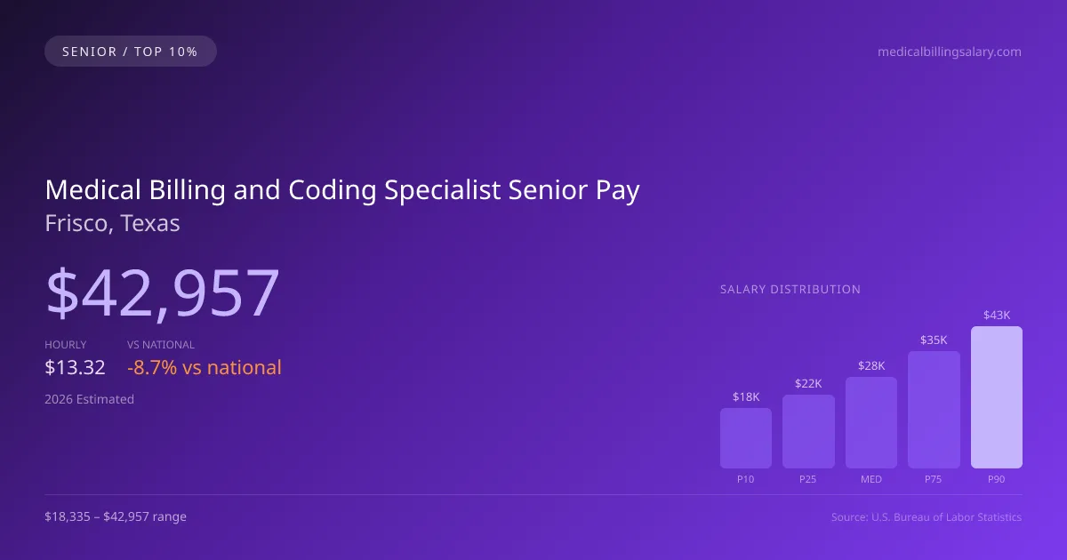Medical Billing and Coding Specialist Senior Salary in Frisco, TX — 2026 est., based on 2025 BLS