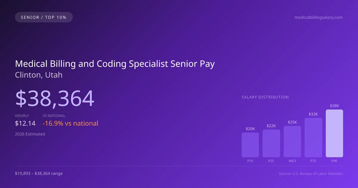 Medical Billing and Coding Specialist Senior Salary in Clinton, UT — 2026 est., based on 2025 BLS