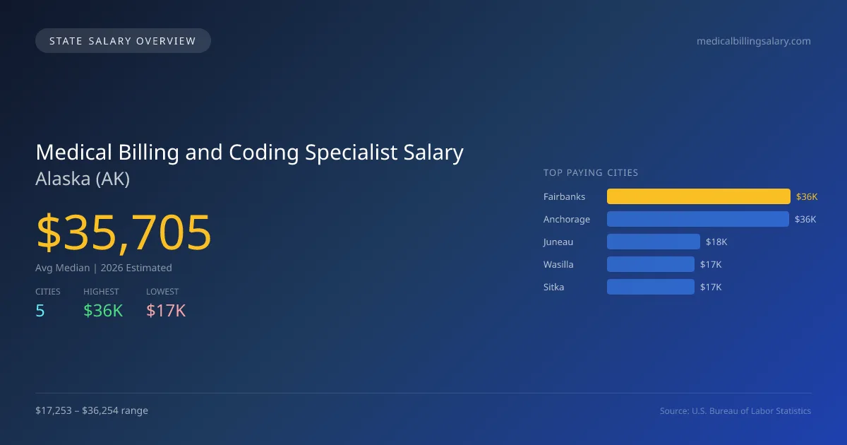 Medical Billing and Coding Specialist Salary in Alaska - 2025 BLS Data Infographic
